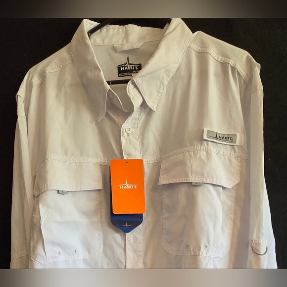 HABIT mens Belcoast Long Sleeve River Guide Fishing Shirt - Picture 1 of 5